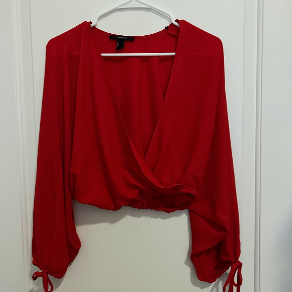 Red Cropped Blouse